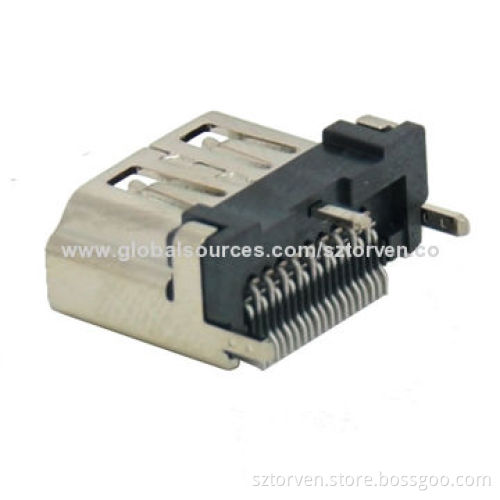 HDMI 19P Connector, Receptacle, Right Angle SMD, Top Entry TypeNew